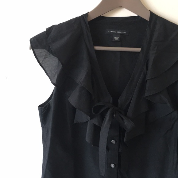 Banana Republic Black Ruffle Blouse - Picture 2 of 5